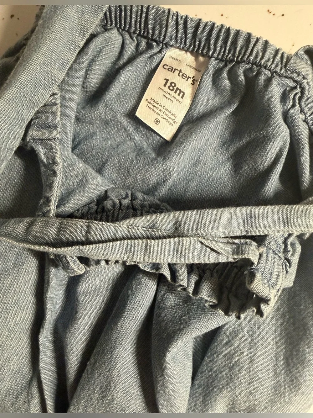 Toddler Girls’ Carter's Light Blue Denim Tank-Top Size: 18M